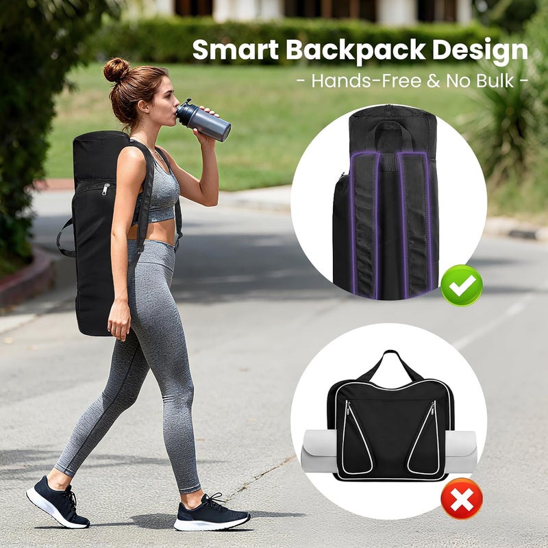 Voolra Yoga Mat Bag Backpack for Women and Men with Multi-Pockets for Mats Blocks and Accessories, Waterproof Yoga Mat Carrier Holder for Workouts, Gym, Pilates - Image 5